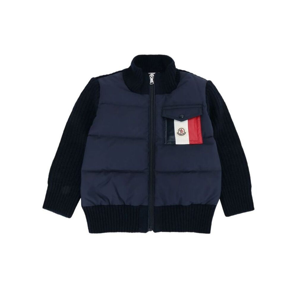 Cardigan Imbottito Con Inserti In Maglia Di Lana Women